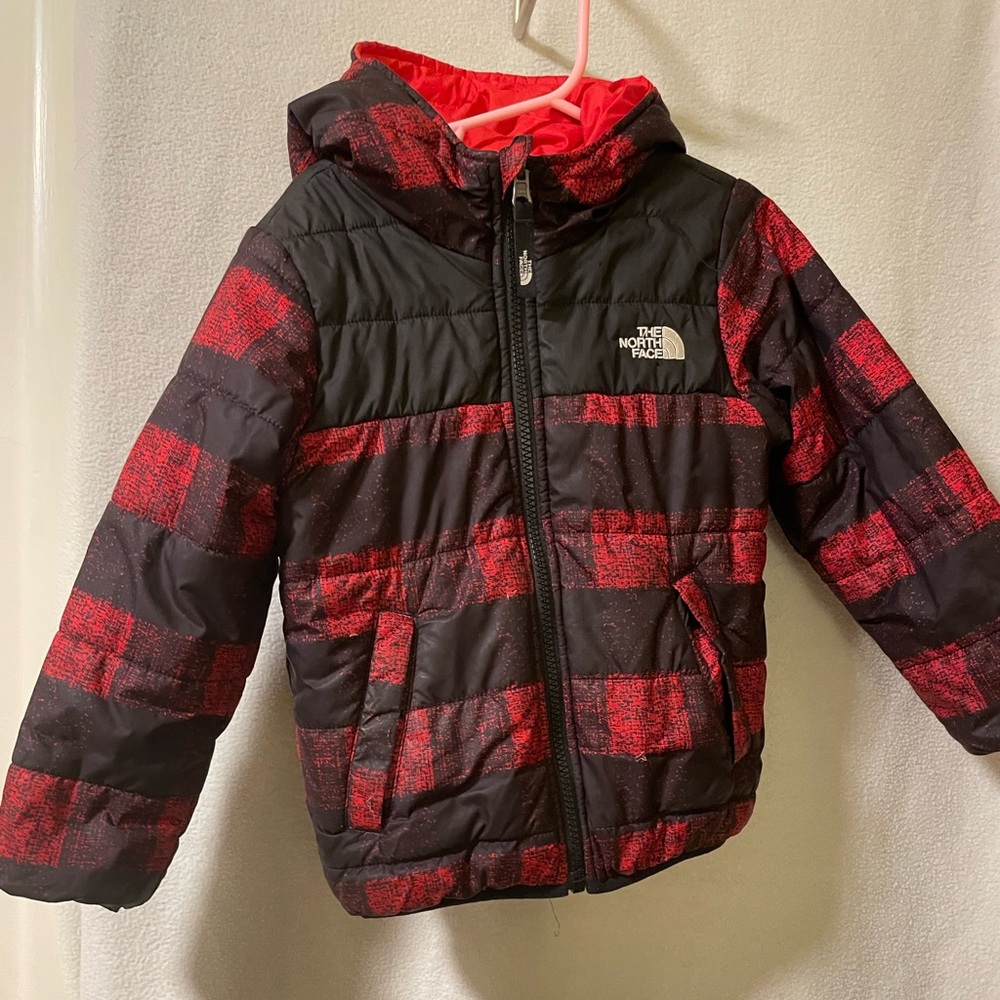 The North Face Red and Black Checkered Jacket